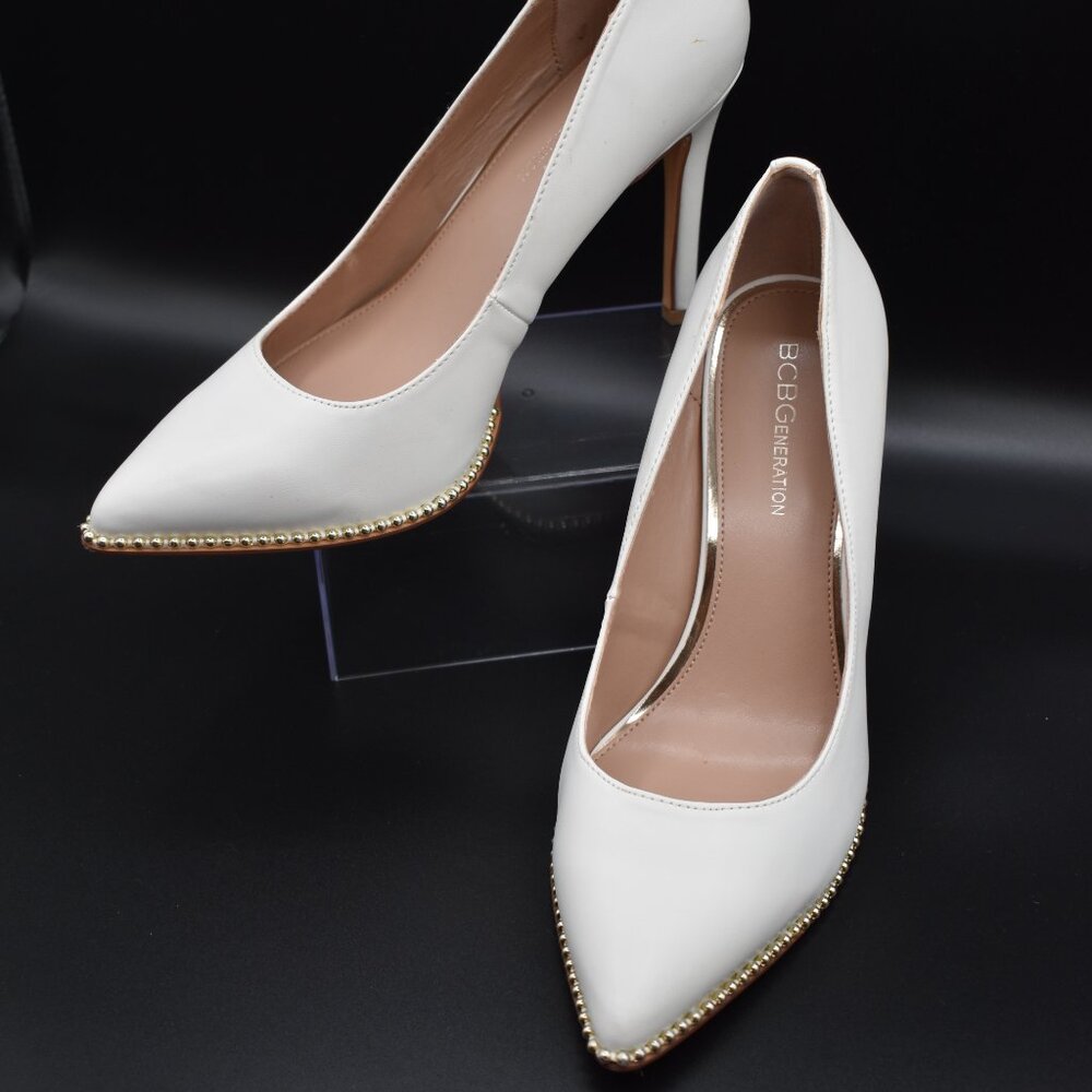 Share BCBGeneration Hawti Pointed-Toe Stiletto Heel with Gold-ball Chain Studs S - Picture 2 of 8